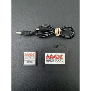 Max Media Player Nintendo DS Cartridge, Media Dock, and Cable, Tested & Working